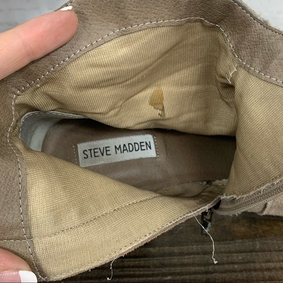 STEVE MADDEN Hipster Taupe Suede Ankle Boot - Picture 5 of 10
